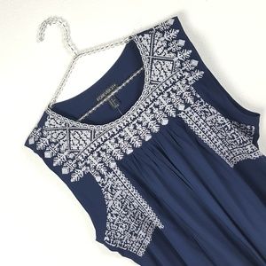 Cross Stitch Embroidered  Tunic Tank